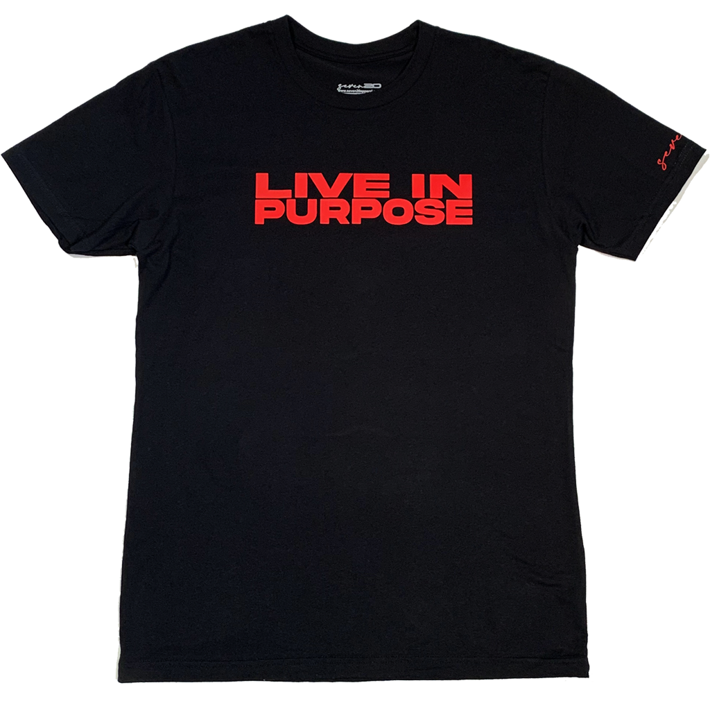 RED ON BLACK LIVE IN PURPOSE UNISEX TEE