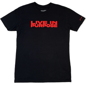 RED ON BLACK LIVE IN PURPOSE UNISEX TEE
